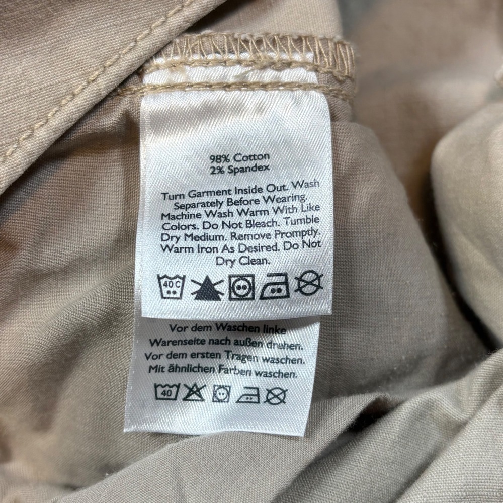 Eddie Bauer Womens Khaki Cargo Crop Pants Tan Cotton Stretch Sz 16 Straight Leg - Picture 5 of 5